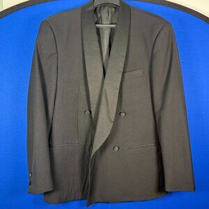 Lubiam Made in Italy Black Wool Tuxedo Suit Black Men's 40R, Tuxedo, Designer